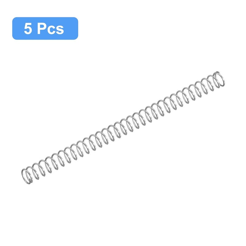 uxcell Compression Spring, 5Pcs 304 Stainless Steel, 3mm OD, 0.2mm Wire Size, 40mm Free Length, Silver Tone - Image 3